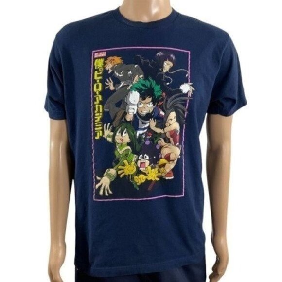 My Hero Academia Funimation Cotton Graphic Short Sleeve Tee Size L (42/44) Blue - Picture 1 of 6